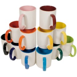 Taza de Color Interior con Asas de 11 Onzas,