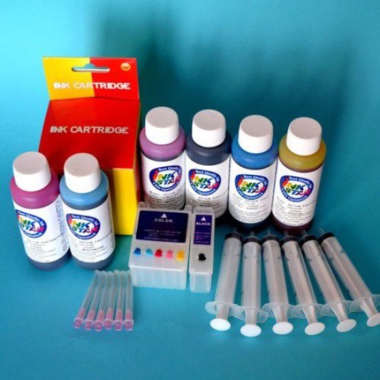 Sublimación para Epson Color 870 Cartuchos Recargables Autoreseteables Kit con Tintas